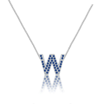 Blue Letter W Charm