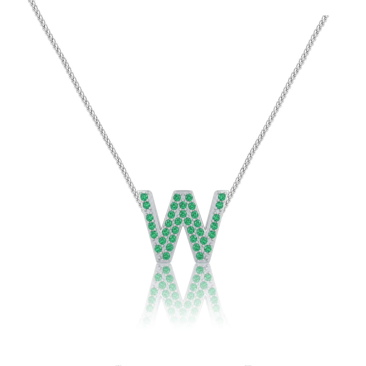 Green Letter W Charm