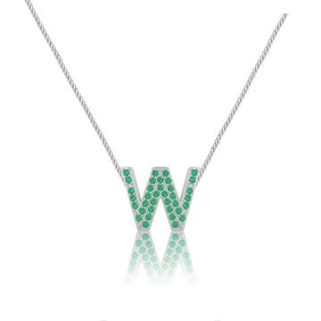 Green Letter W Charm