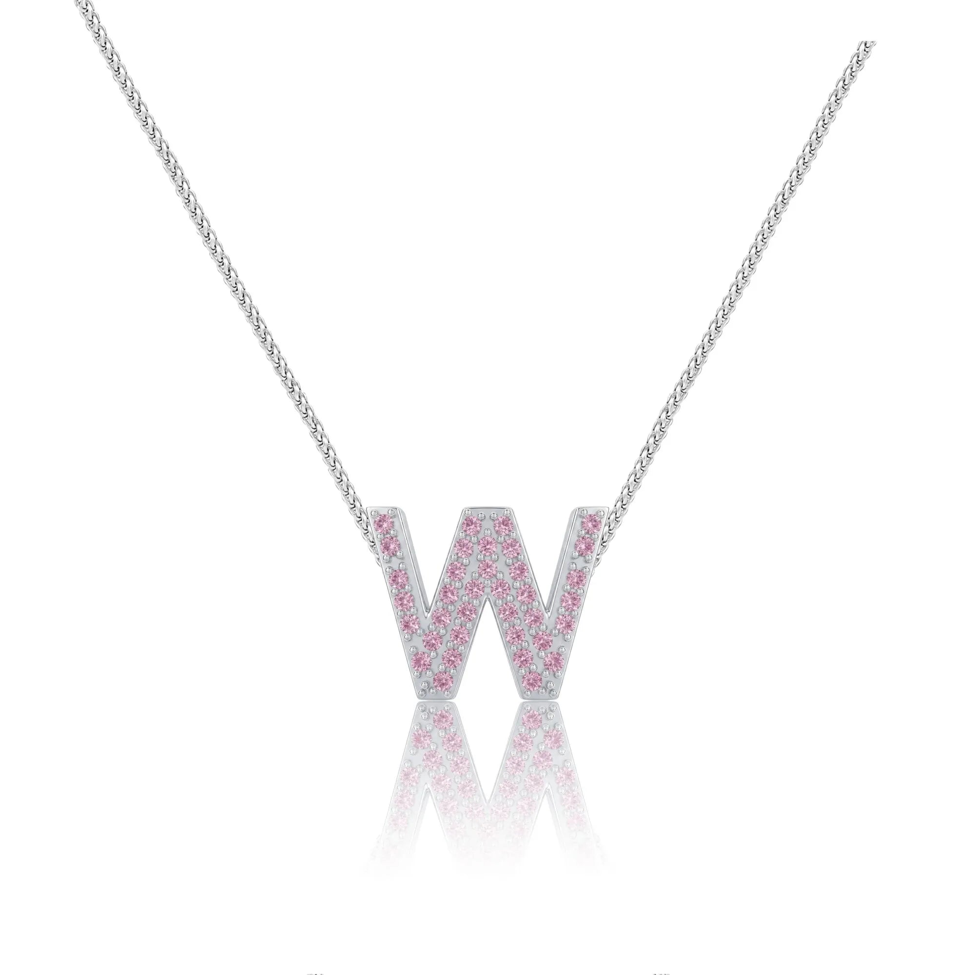 Pink Letter W Charm