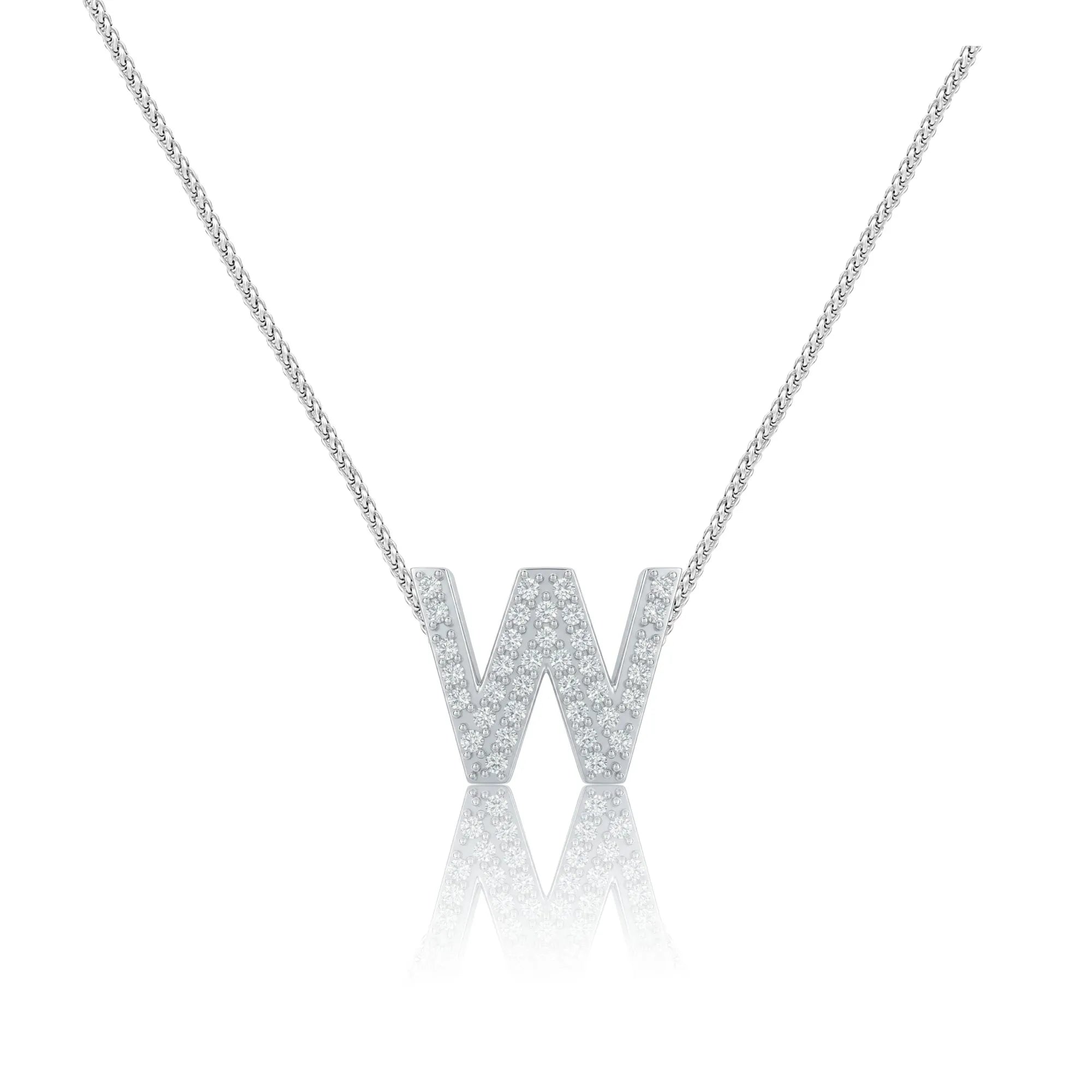 Silver Letter W Charm