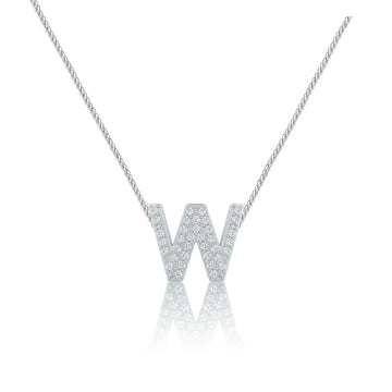 Silver Letter W Charm