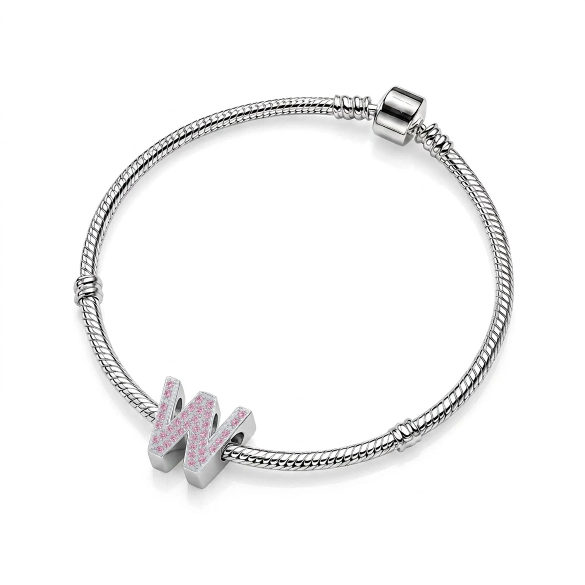 Pink Letter W Charm