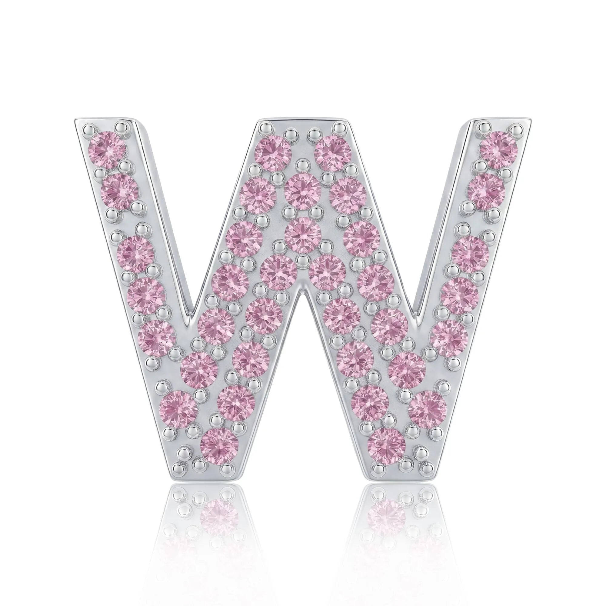 Pink Letter W Charm