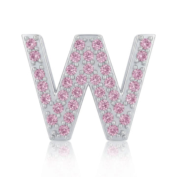 Pink Letter W Charm