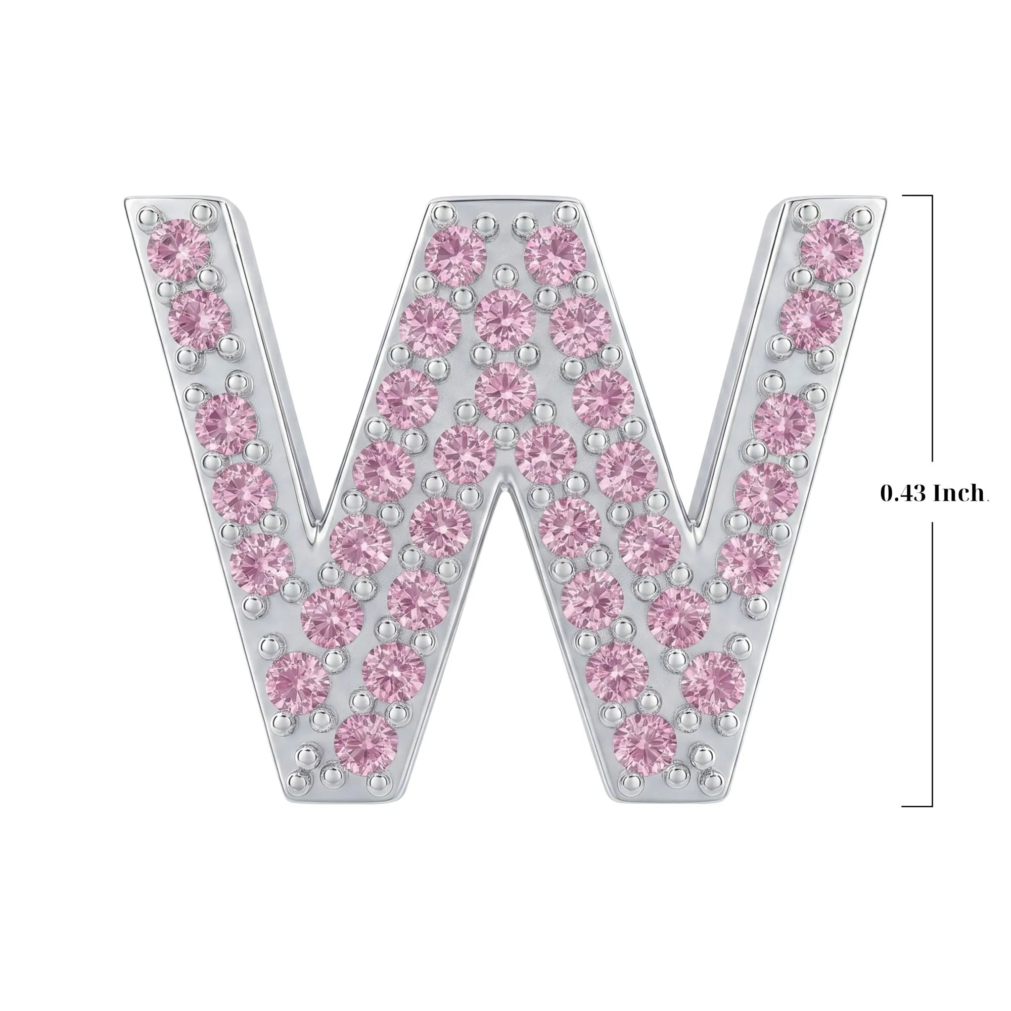 Pink Letter W Charm