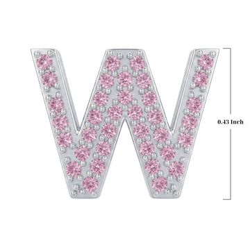 Pink Letter W Charm