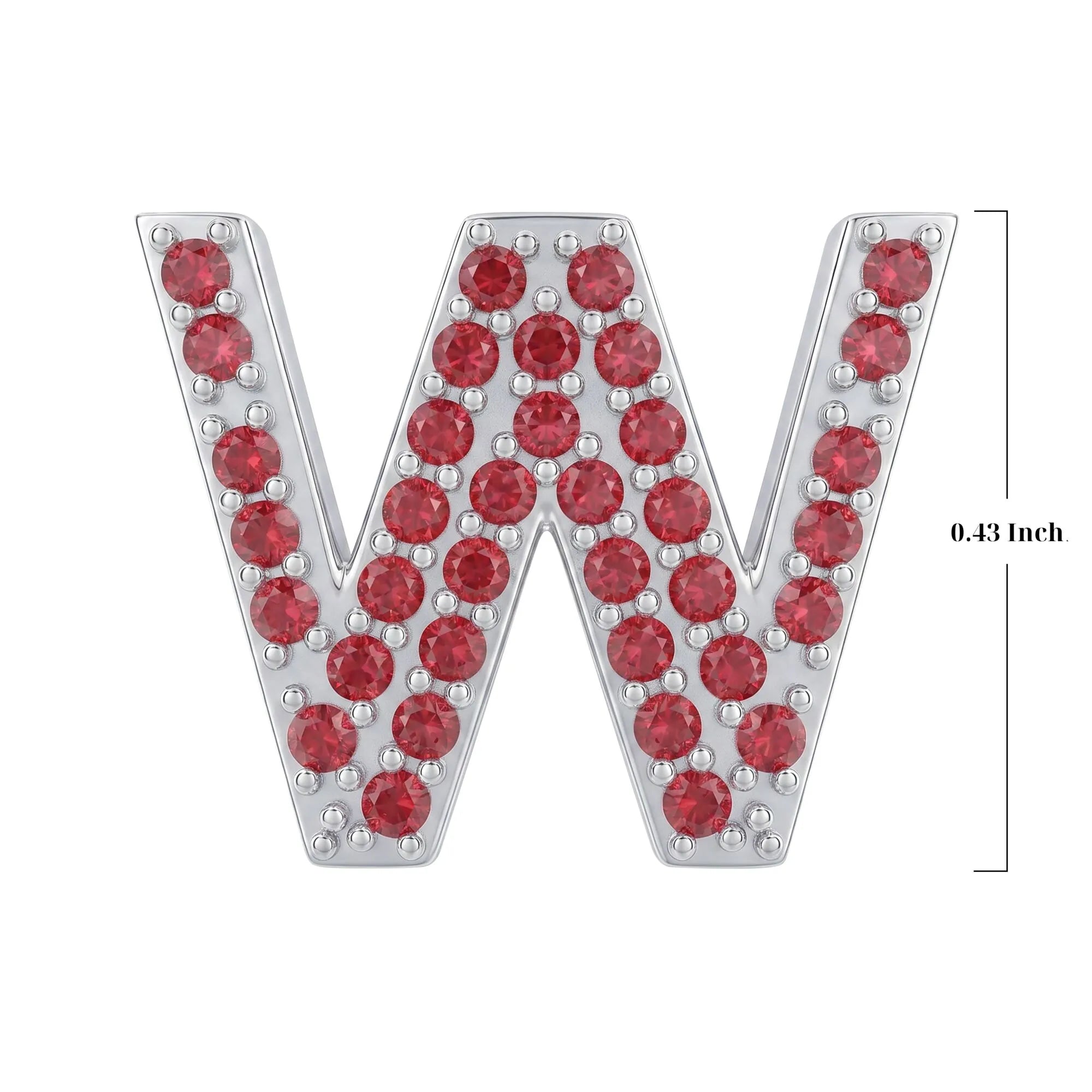 Red Letter W Charm