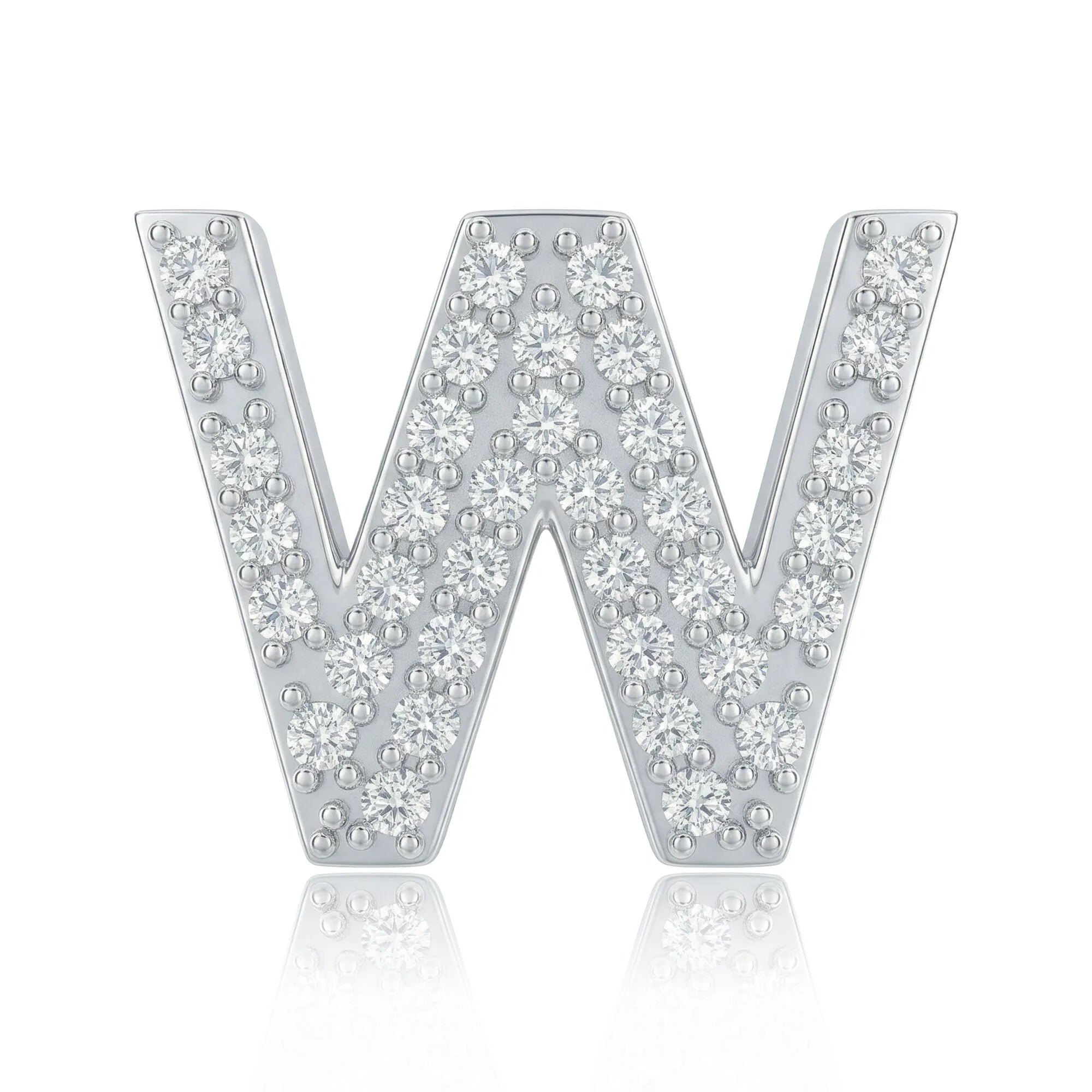 Silver Letter W Charm