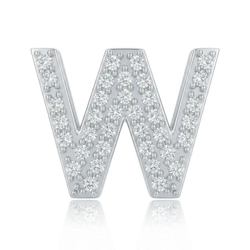 Silver Letter W Charm
