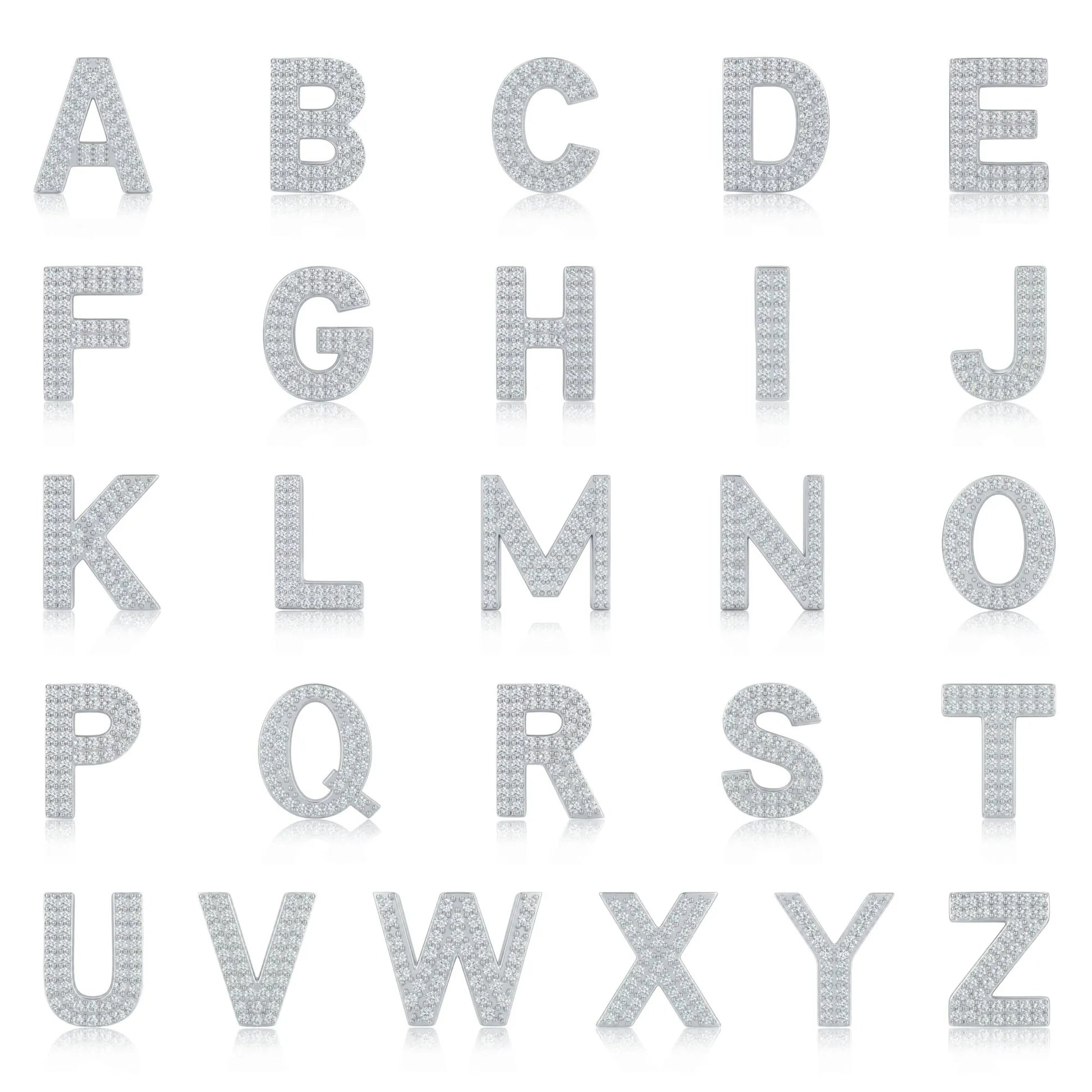 Silver Letter U Charm with available English letter styles