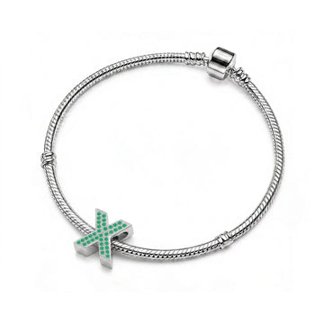 Green Letter X / Chi Charm