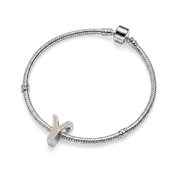 Gold Letter Y / Upsilon Charm