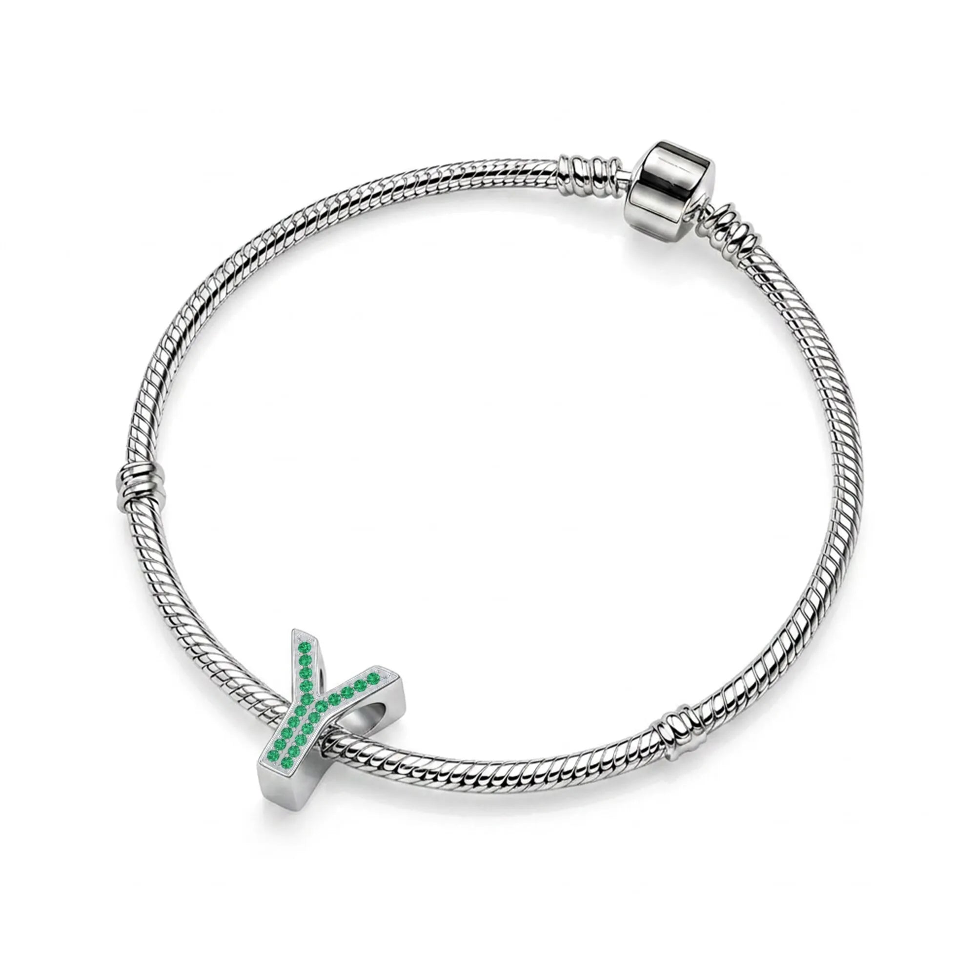 Green Letter Y / Upsilon Charm