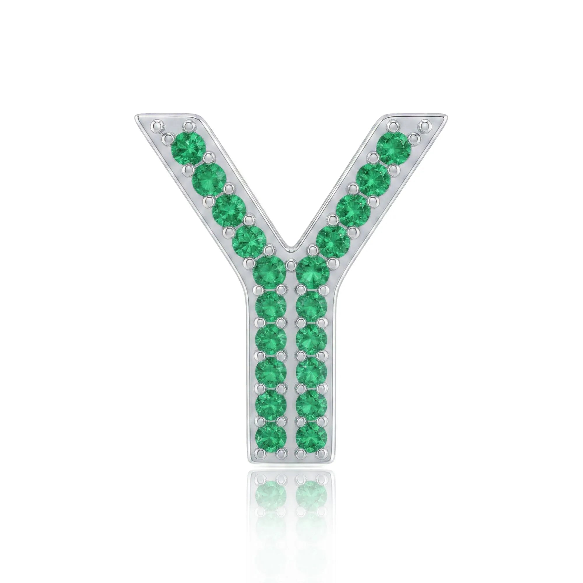 Green Letter Y / Upsilon Charm