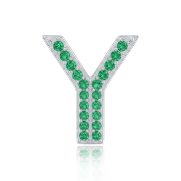 Green Letter Y / Upsilon Charm
