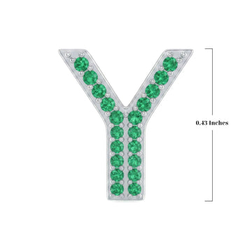 Green Letter Y / Upsilon Charm