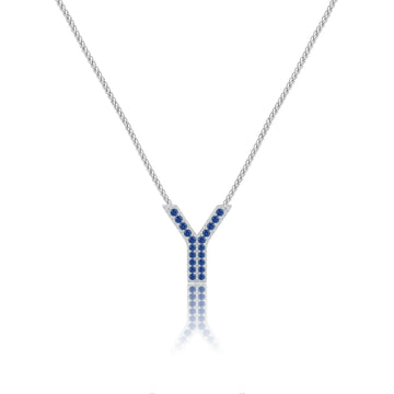Blue Letter Y / Upsilon Charm