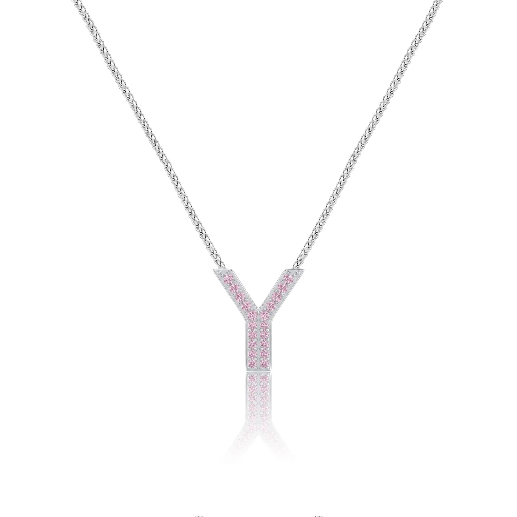Pink Letter Y / Upsilon Charm