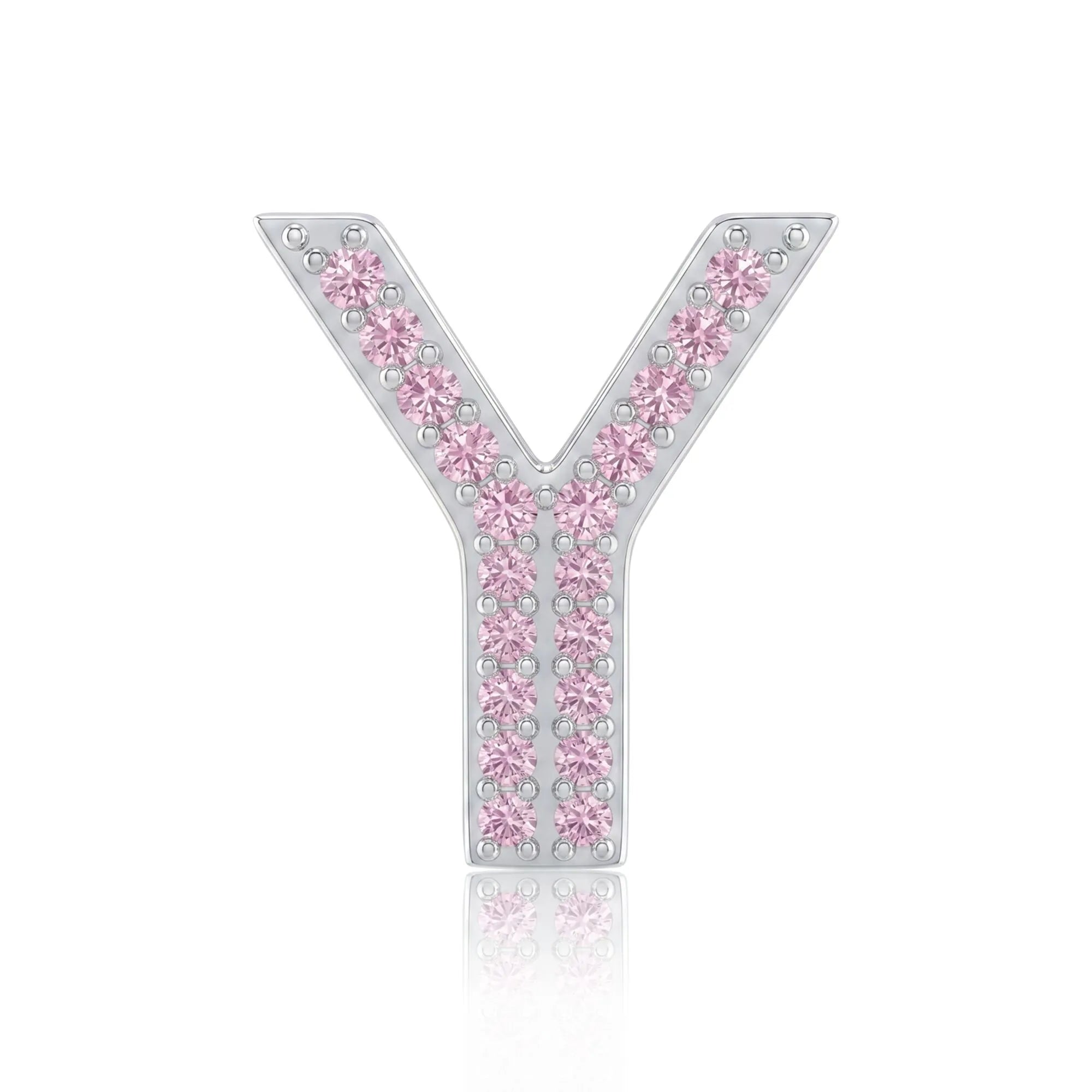 Pink Letter Y / Upsilon Charm
