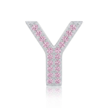 Pink Letter Y / Upsilon Charm