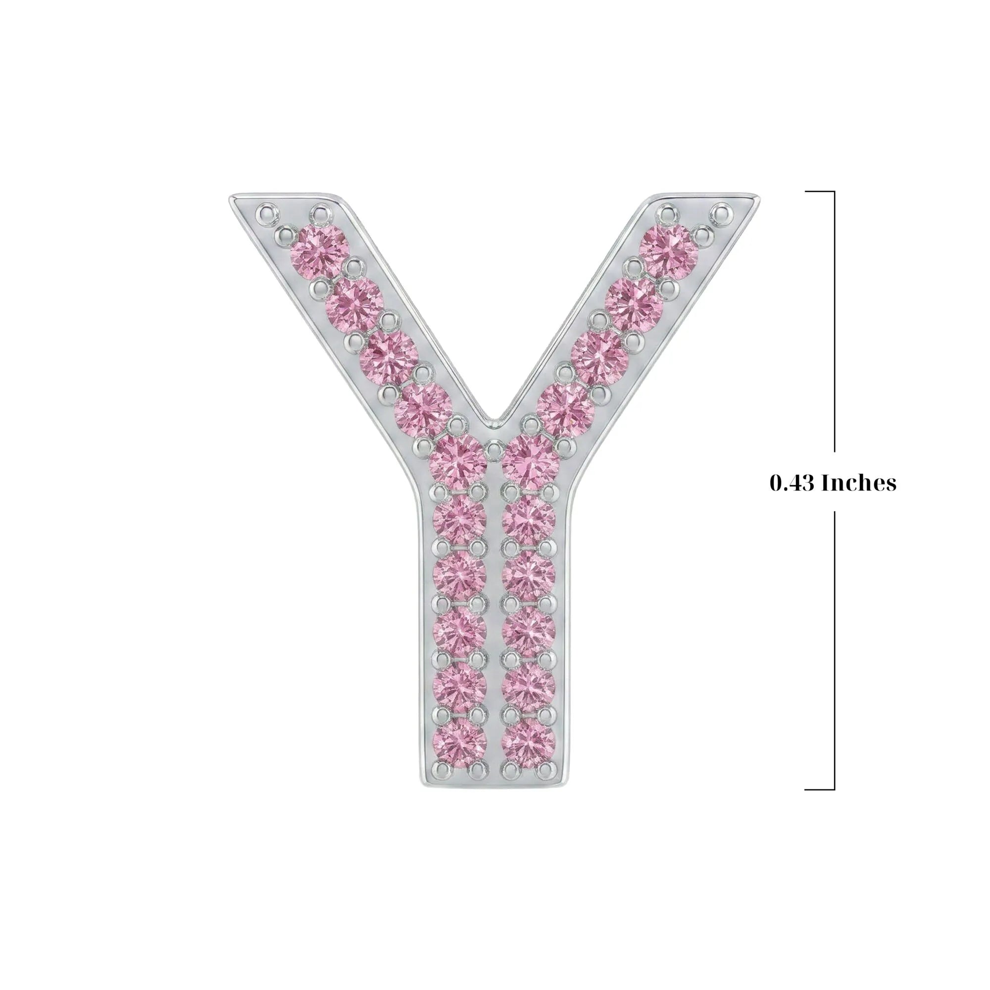 Pink Letter Y / Upsilon Charm