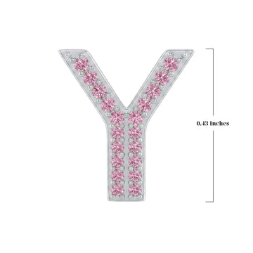 Pink Letter Y / Upsilon Charm