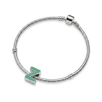 Green Letter Z / Zeta Charm
