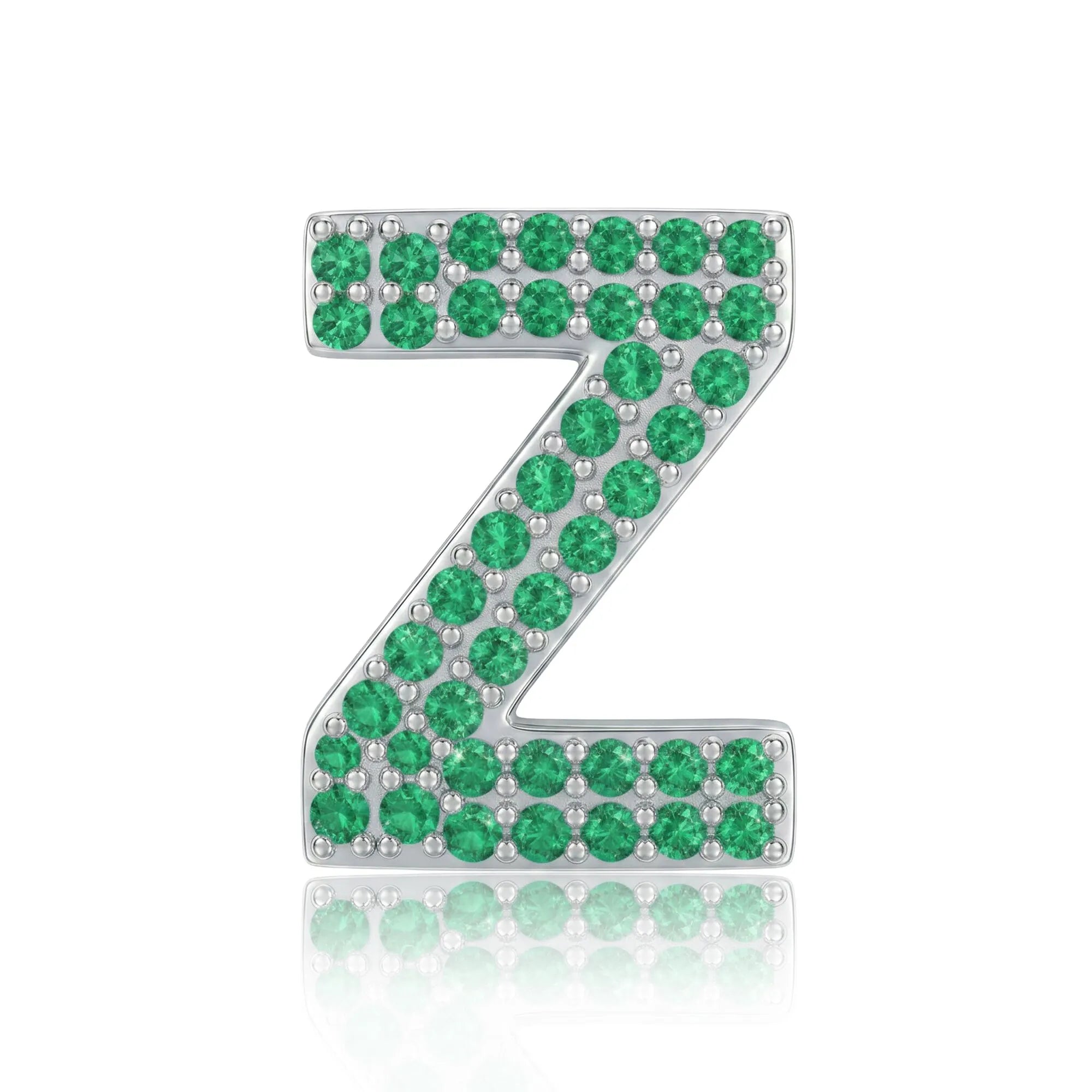 Green Letter Z / Zeta Charm
