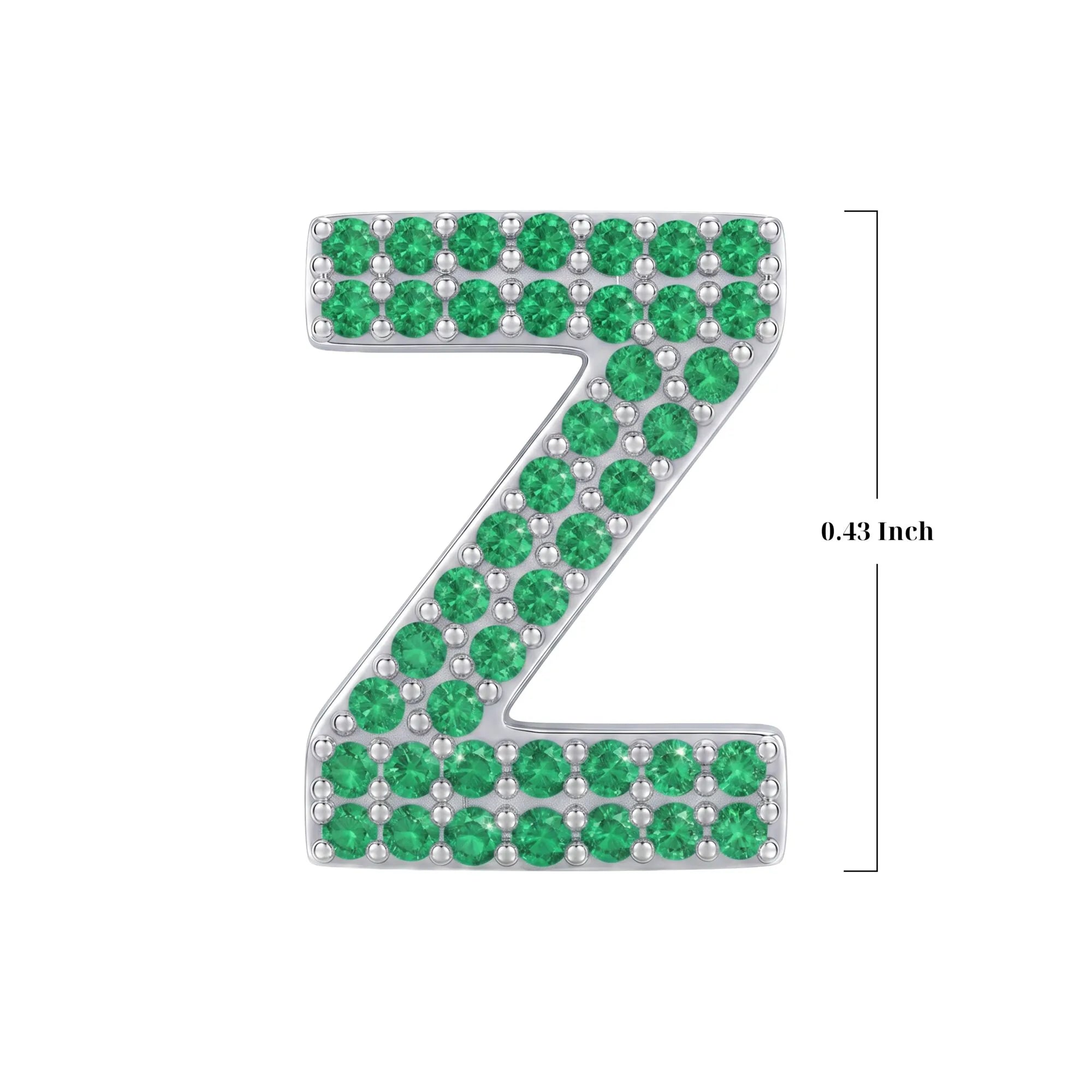 Green Letter Z / Zeta Charm