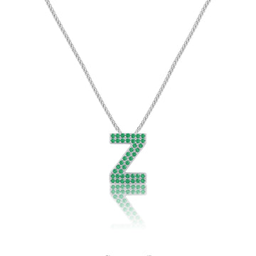 Green Letter Z / Zeta Charm