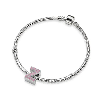 Pink Letter Z / Zeta Charm