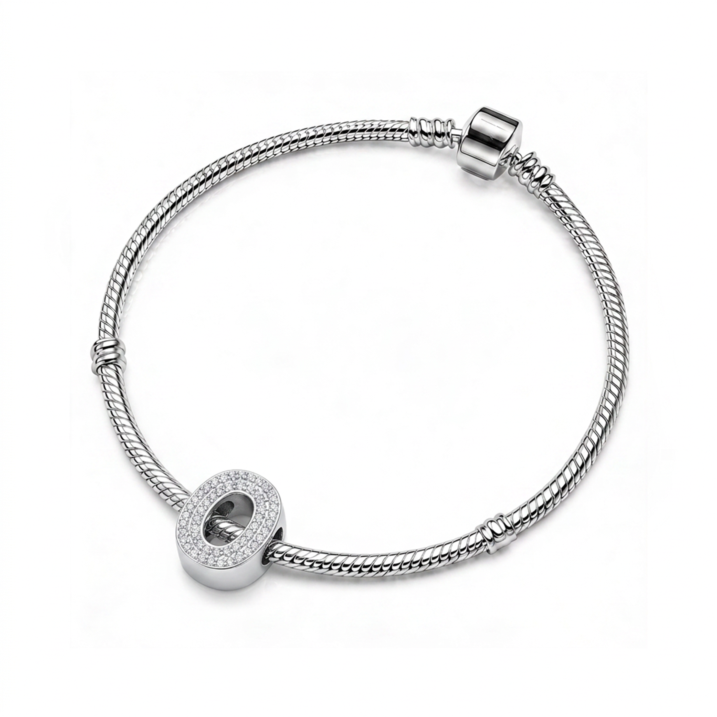 Silver Number 0 Charm