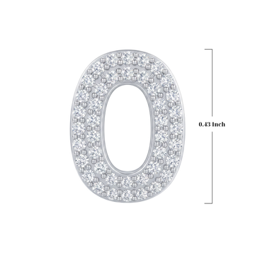 Silver Number 0 Charm