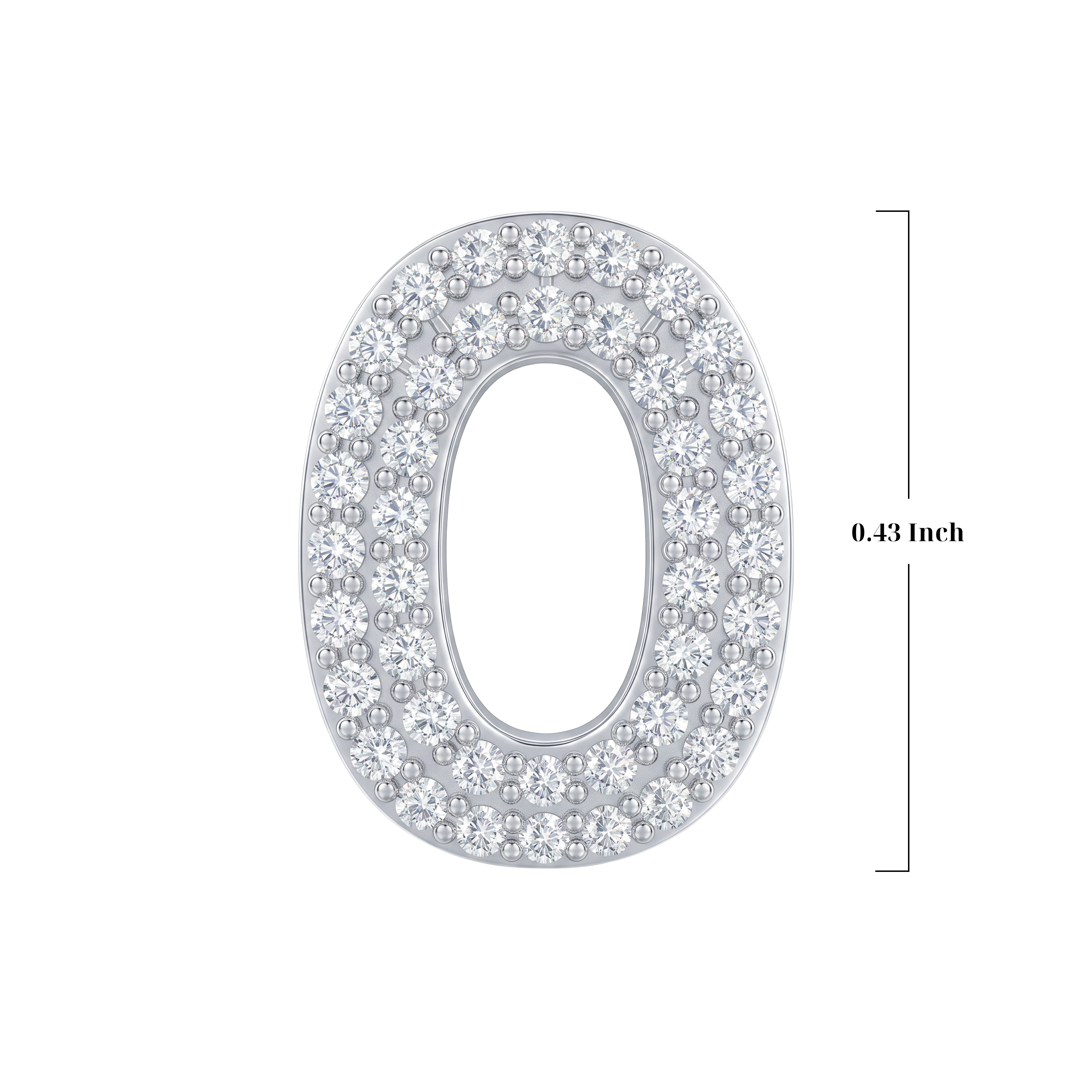 Silver Number 0 Charm