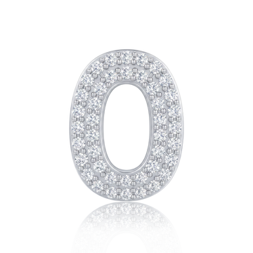 Silver Number 0 Charm