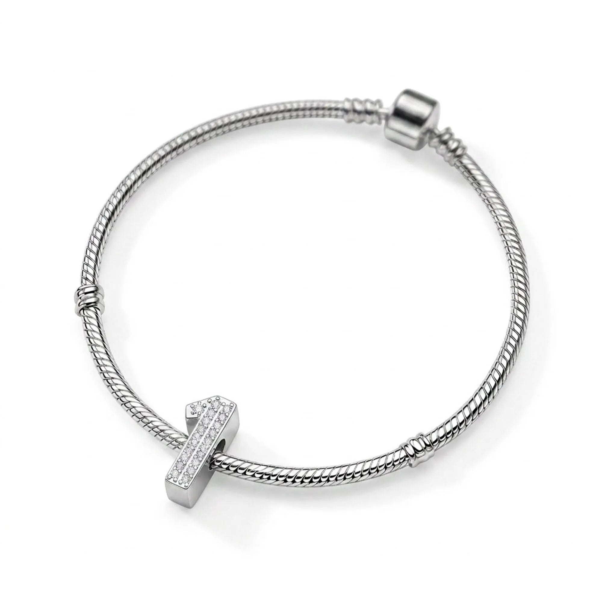 Silver Number 1 Charm