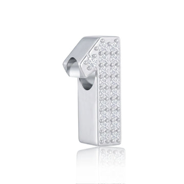 Silver Number 1 Charm