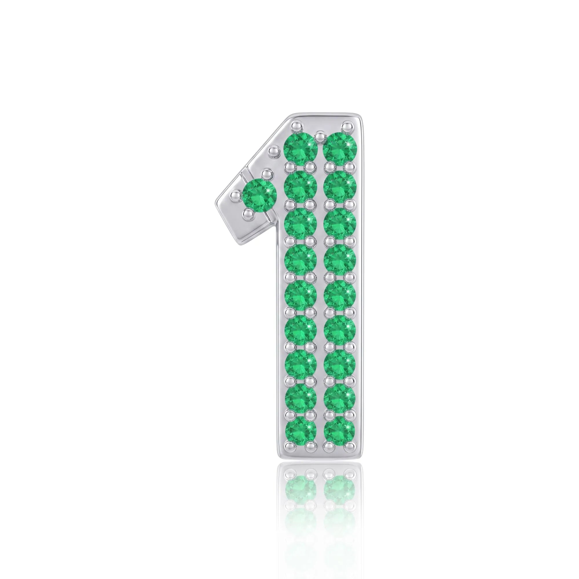 Green Number 1 Charm