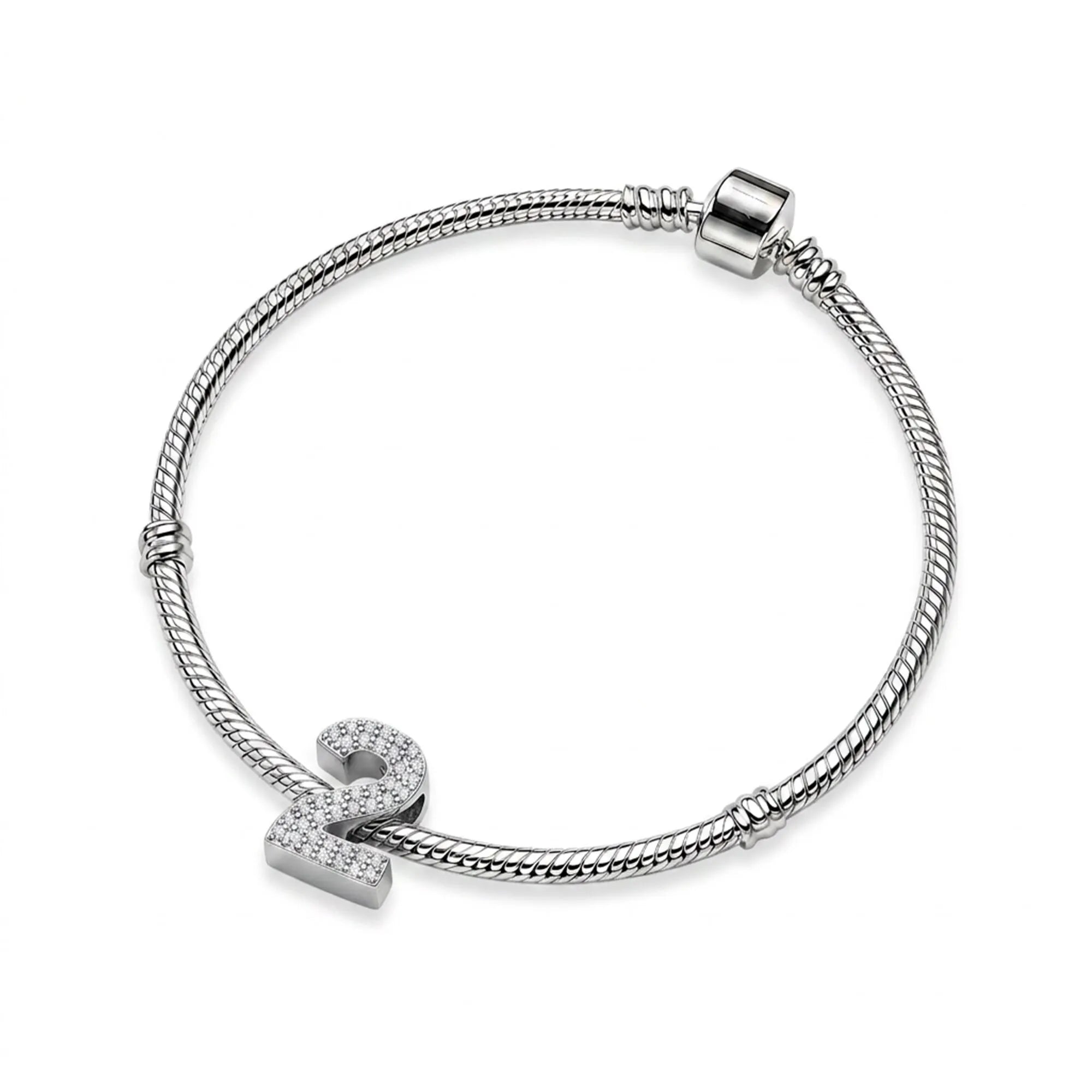 Silver Number 2 Charm