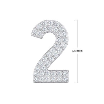 Silver Number 2 Charm