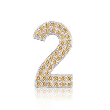 Gold Number 2 Charm