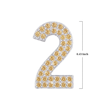 Gold Number 2 Charm