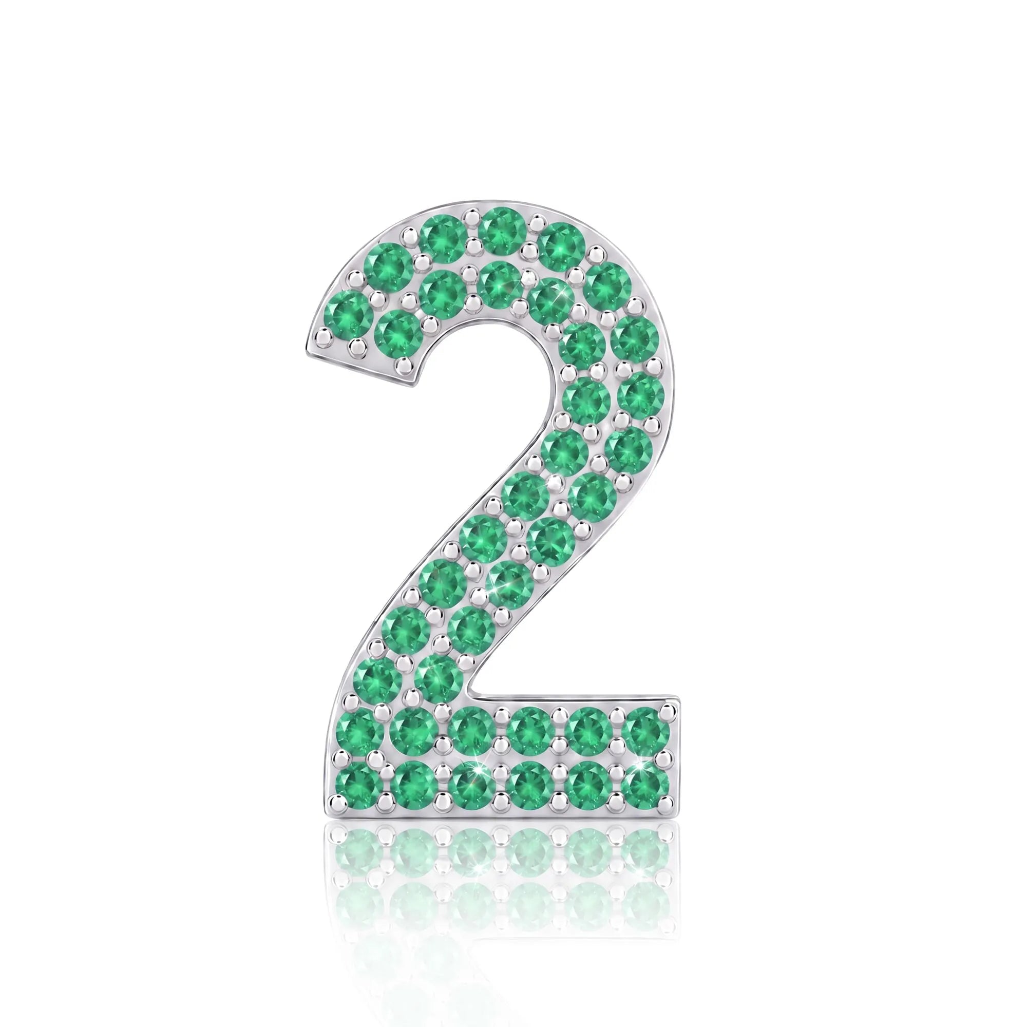 Green Number 2 Charm