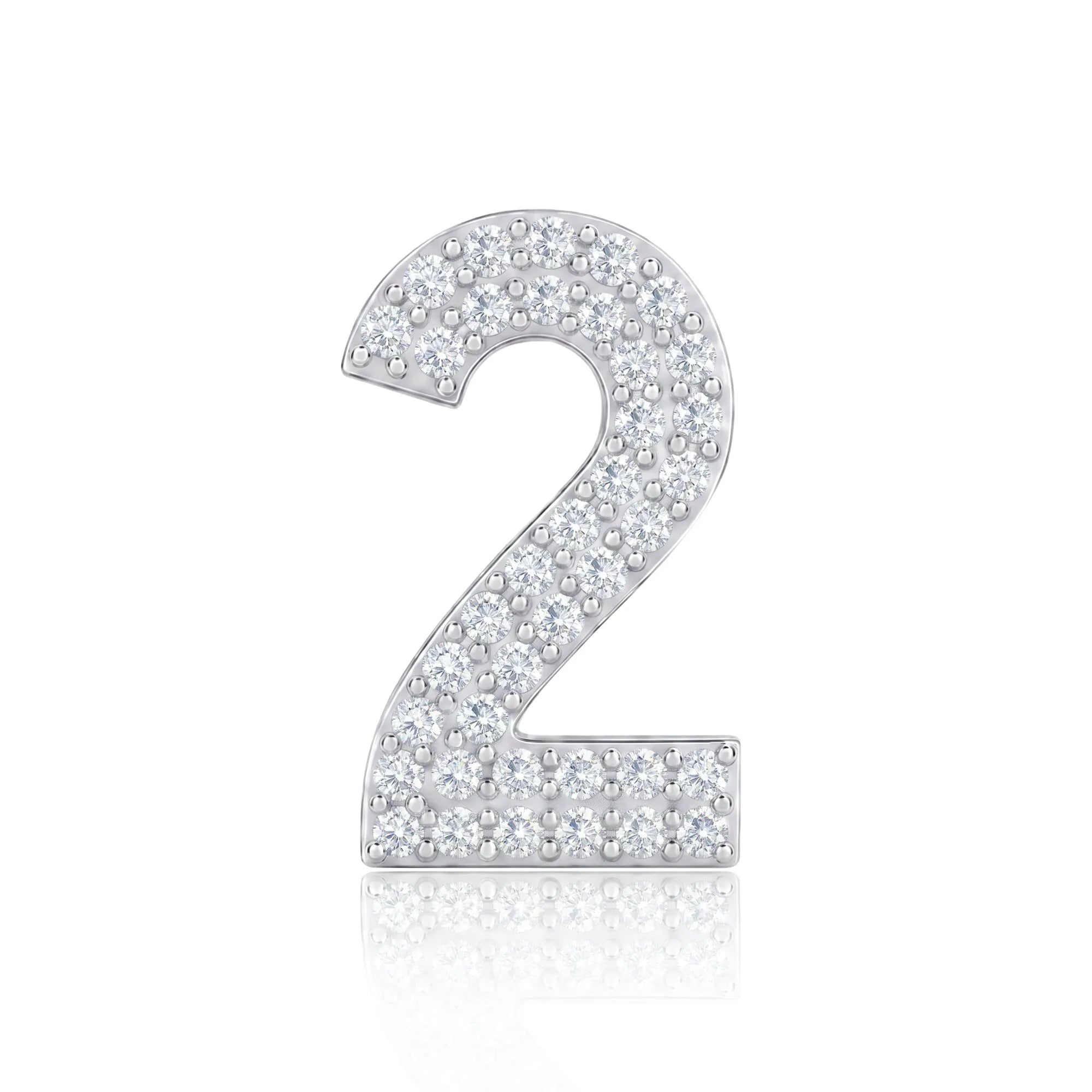 Silver Number 2 Charm
