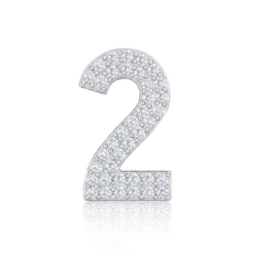 Silver Number 2 Charm