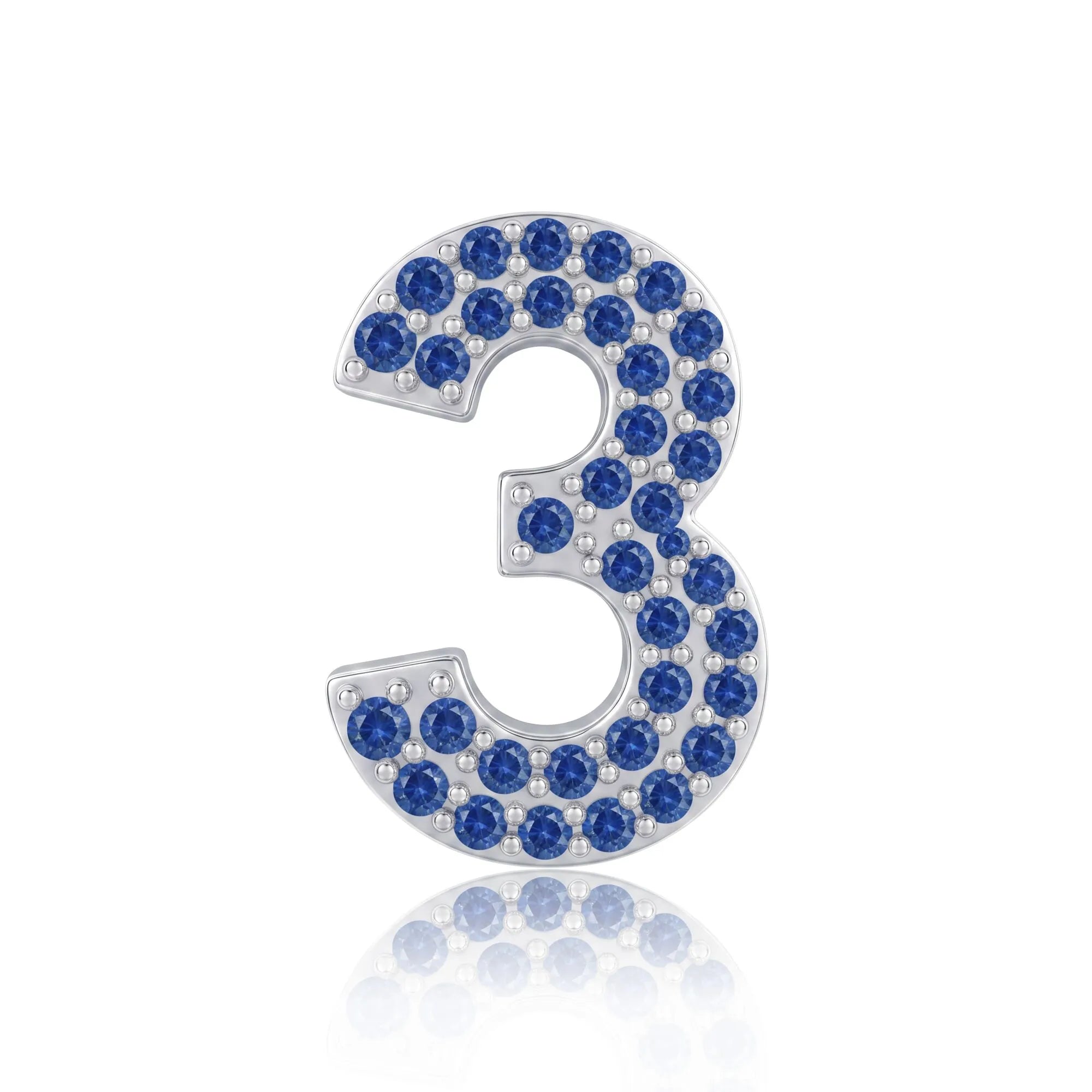 Blue Number 3 Charm