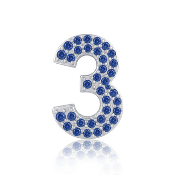 Blue Number 3 Charm