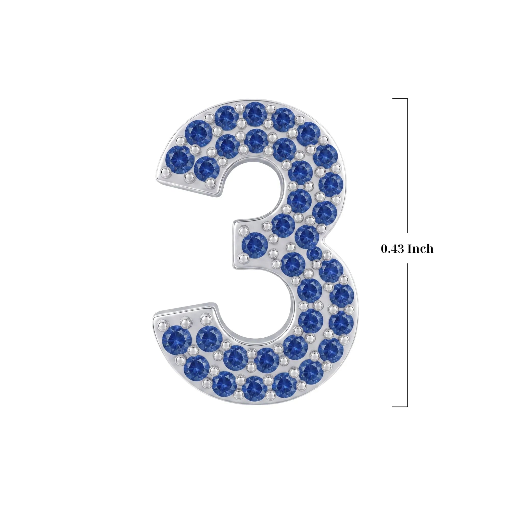 Blue Number 3 Charm