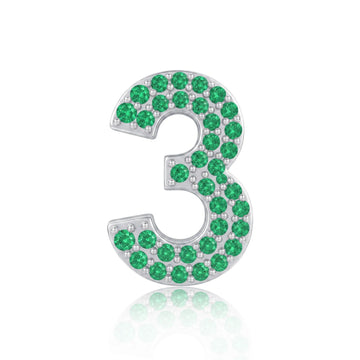 Green Number 3 Charm